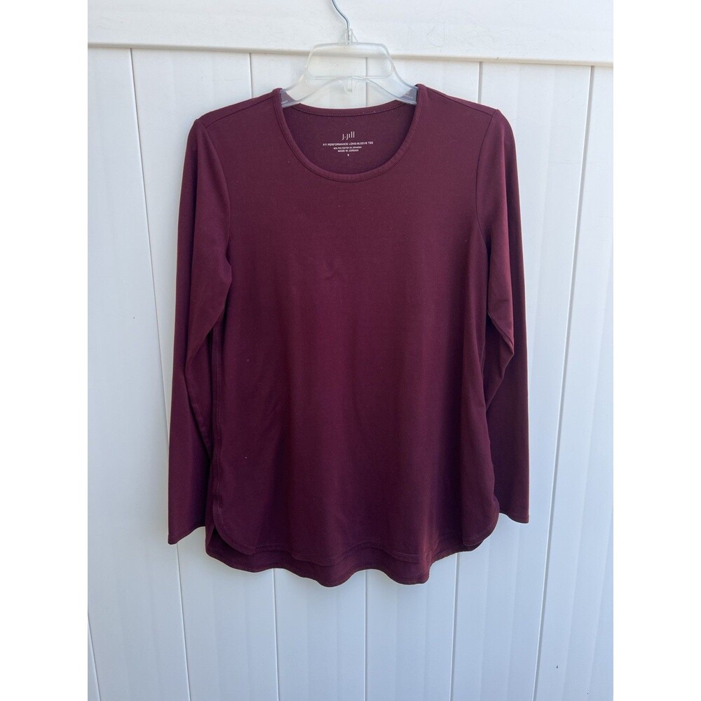 J. Jill Fit Performance Long Sleeve Tee Size Small Burgundy